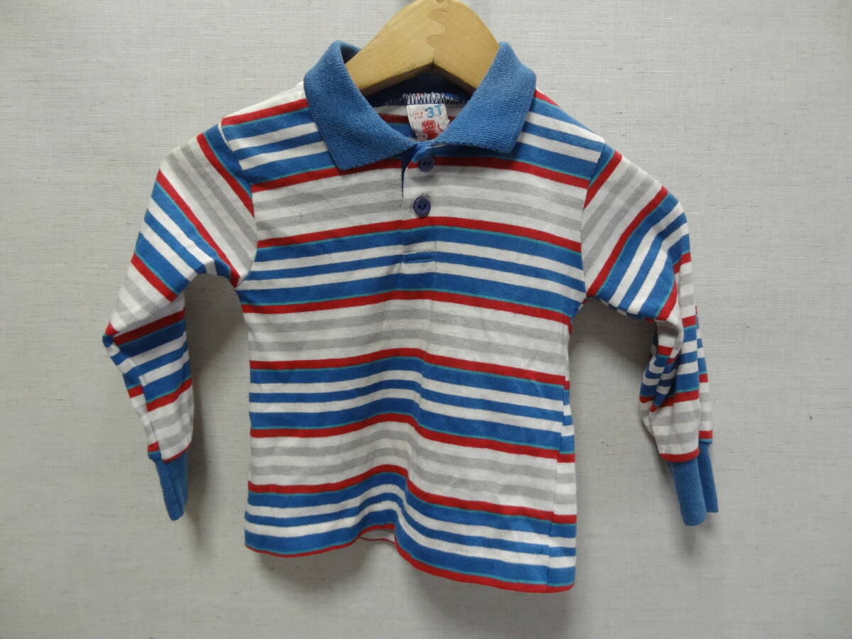 全国送料無料 USA 古着 Garanimals アメリカ製 MADE IN USA 子供服キッズ男の子 長袖 ボーダーポロシャツ 100(3T)拍卖