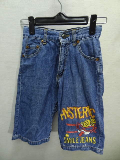 全国送料無料 ヒステリックグラマー 子供キッズ男&女の子 綿100%薄手デニム素材 ウェストアジャスター付きショートパンツ 120サイズ拍卖