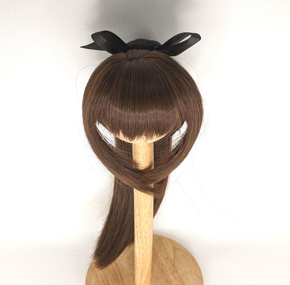 ドールウィッグ 8-9インチ ポニーテール ダークブラウン拍卖