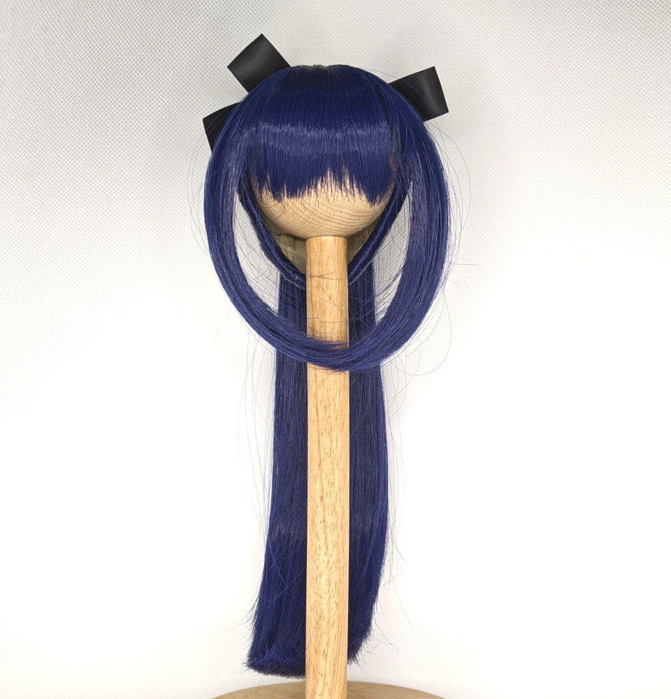 ドールウィッグ 8-9インチ ポニーテール ダークブルー拍卖