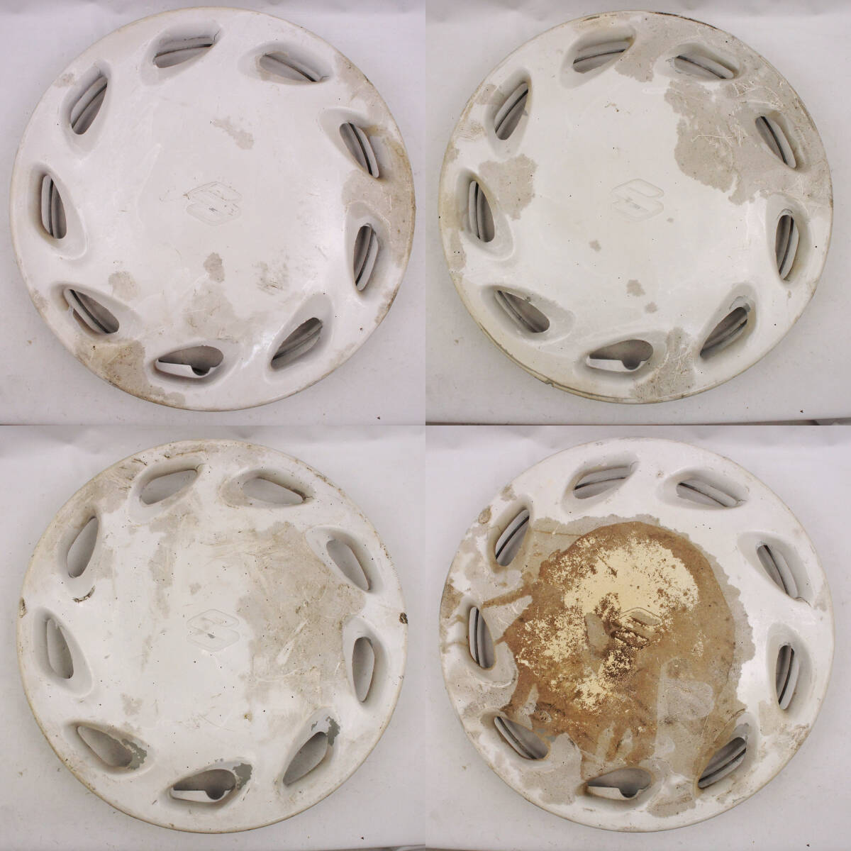 4枚 ホイールキャップ 43252-62D20 12インチ スズキ ホイールカバー スチール 鉄チン 純正 1枚割れ @2162d拍卖