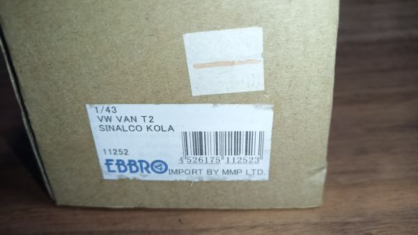 新品未開封 エブロ 1/43 VW バン T2 シナルコ コーラ 11252 完成品拍卖