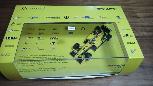 新品未開封 ミニカー 1/43 ジョーダン フォード EJ14 (No.18/2004F1バーレーンGP) ハイドフェルド コメモラティブパッケージ拍卖