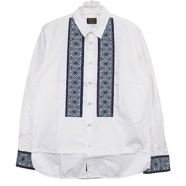 NEIGHBORHOOD ネイバーフッド 12SS TIROLEAN/C-SHIRT.LS 121BRNH-SHM04 チロリアン シャツ ロングスリーブ ホワイト 長袖 サイズXL Sepz拍卖