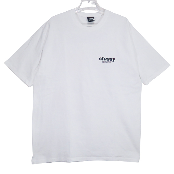 STUSSY ステューシー ROLLERS TEE ローラーズ Tシャツ ホワイト ショートスリーブ カットソー 半袖 白 カットソー ダイス サイズL Sepk拍卖