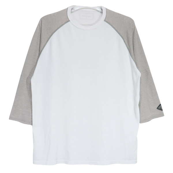 SOPHNET. ソフネット ラグラン七分袖Tシャツ SOPH-90086 ホワイト グレー カットソー サイズL Aprz拍卖