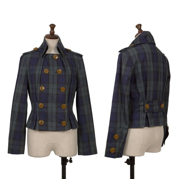 ヴィヴィアンウエストウッド レッドレーベル ブラックウォッチショートナポレオンジャケット 緑紺2拍卖