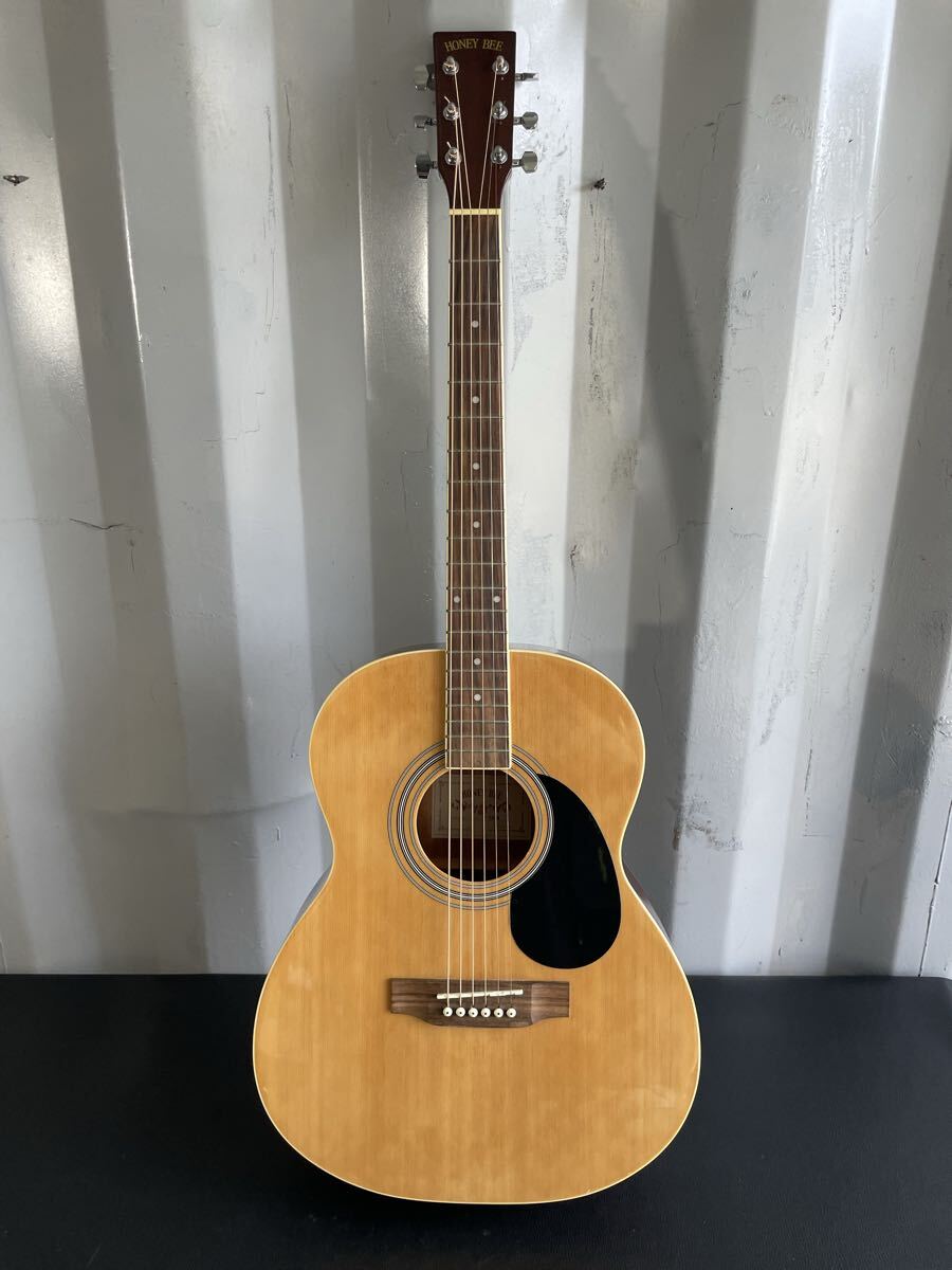 中古品☆HONEY BEE F-15N ハニービー アコースティックギター アコギ フォークギタータイプ ナチュラル 弦楽器 ケースなし拍卖