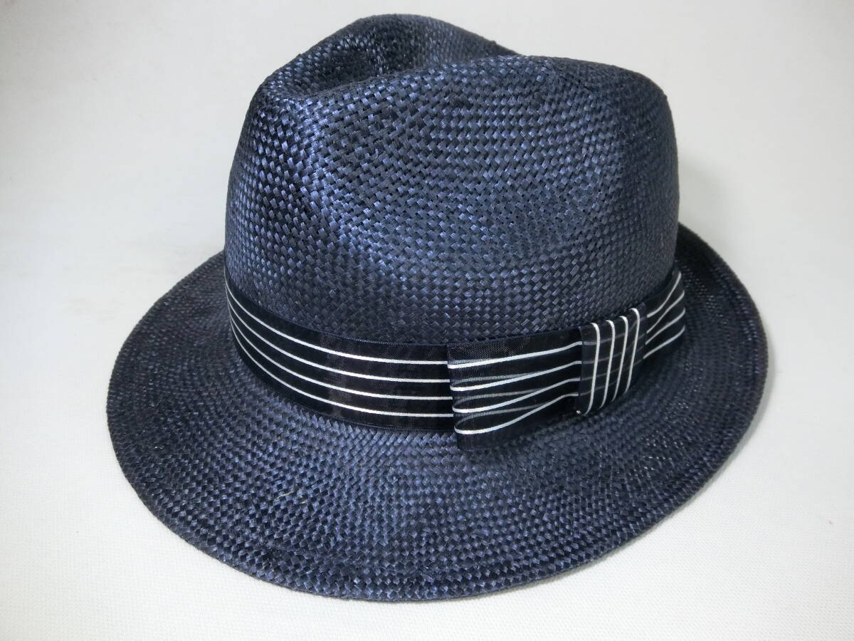 新品未使用 CUSTOM CULTURE メンズ ハット 中折れ帽 ブルー 青 帽子 サイズF 天然草拍卖
