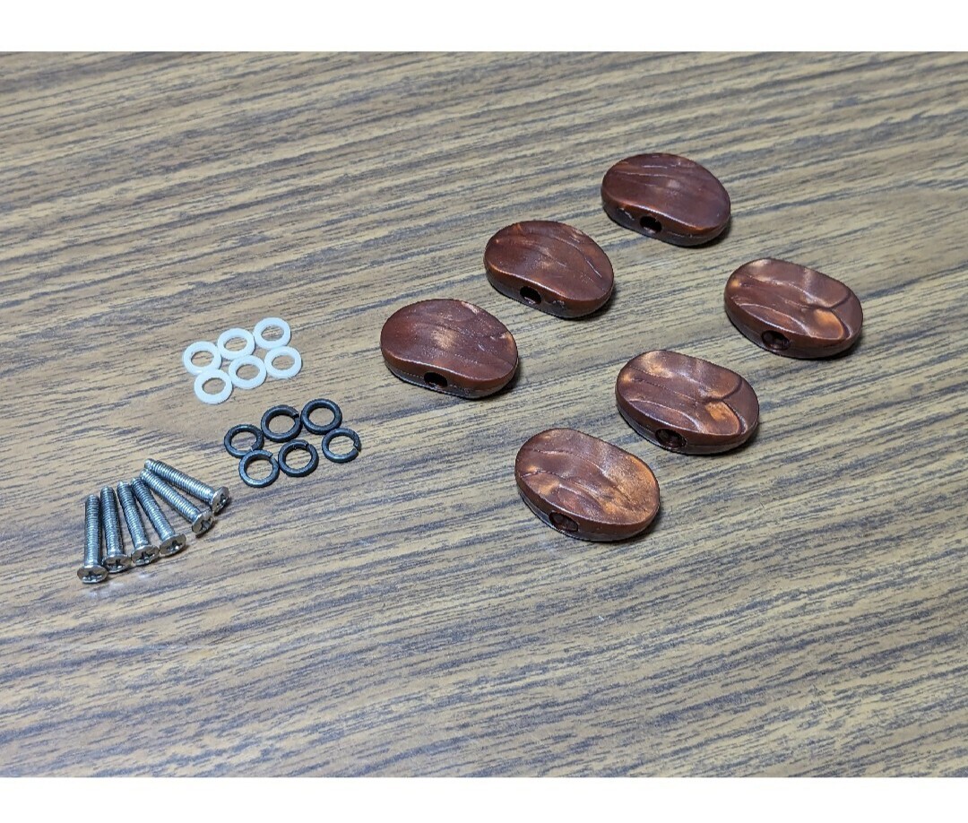 ペグボタン 6個 ブラウンパーロイド 平拍卖