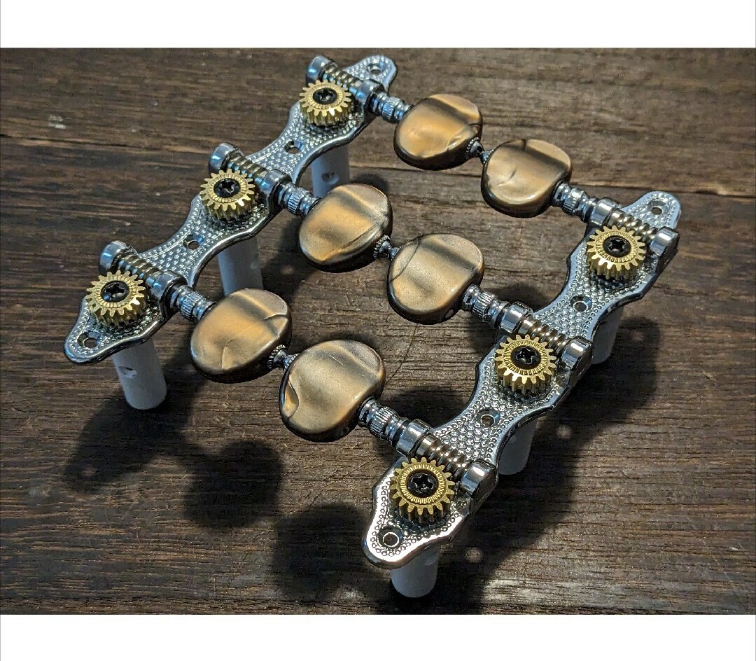 クラシックギター用 ペグ 未使用品 ブラウンパーロイドボタン拍卖