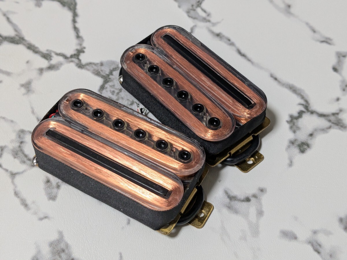 ヘクサ&レールタイプ ハムバッカー ピックアップ セット クリア 拍卖