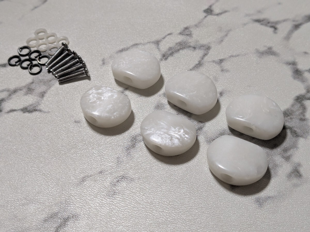 3:3 ペグボタン 6個 白 硬質拍卖