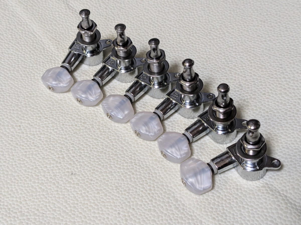 ギター用 ペグ 片側6連 未使用品 ホワイトパーロイド拍卖