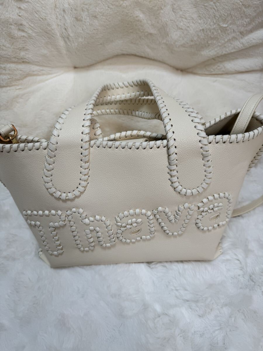 サマンサタバサ SamanthaThavasa トートバッグ ショルダーバッグ ミニトートバッグ 2way レザー ホワイト拍卖