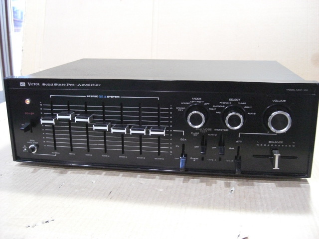 ビクター プリアンプ MCP-105 部品交換分解清掃、ガリ無、完動品、電源コード3Pに交換。拍卖