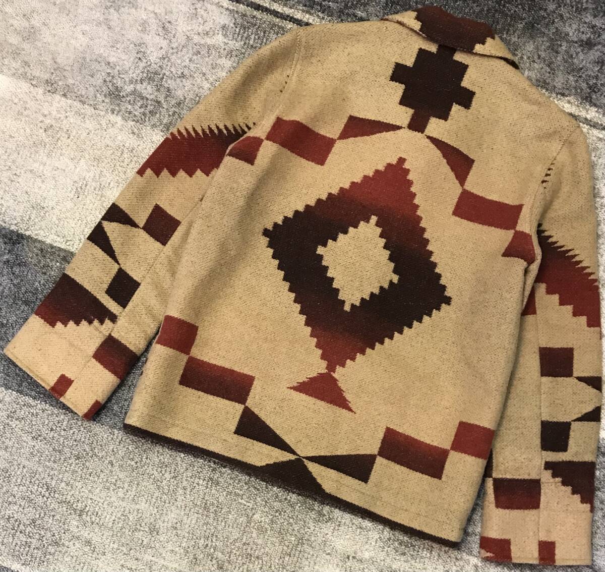 別格のナバホ柄 80's vintage ★ RALPH LAUREN COUNTRY ★ ラルフローレンカントリー ネイティブ柄 チマヨ柄 オルテガ柄 ラグジャケット拍卖