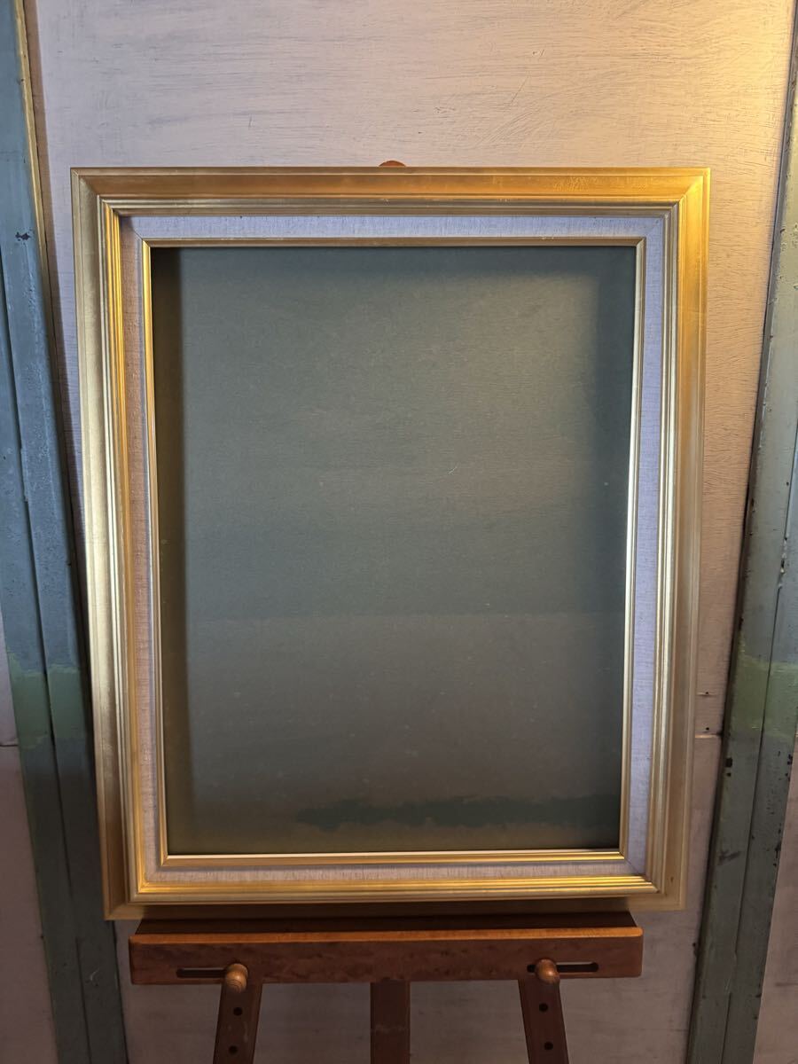 G1 油彩用 高級 空額 p15号 額縁 アンティーク調アートフレーム 木 油絵 油絵額縁 木製 油彩額 ゴールド グリーン シルバー拍卖