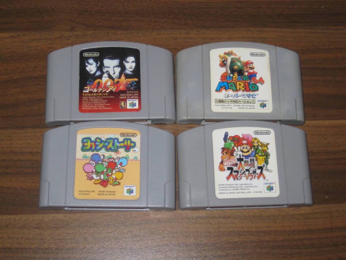 ☆NINTENDO 64 ゴールデンアイ スーパーマリオ64 大乱闘スマッシュブラザーズ 4本セット 任天堂 送料185円☆拍卖
