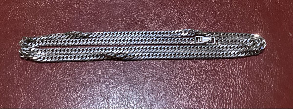 シルバー925 喜平ネックレス ロジウム加工 6面ダブル 六面 25g 60cm 喜平 SV925 チェーン拍卖