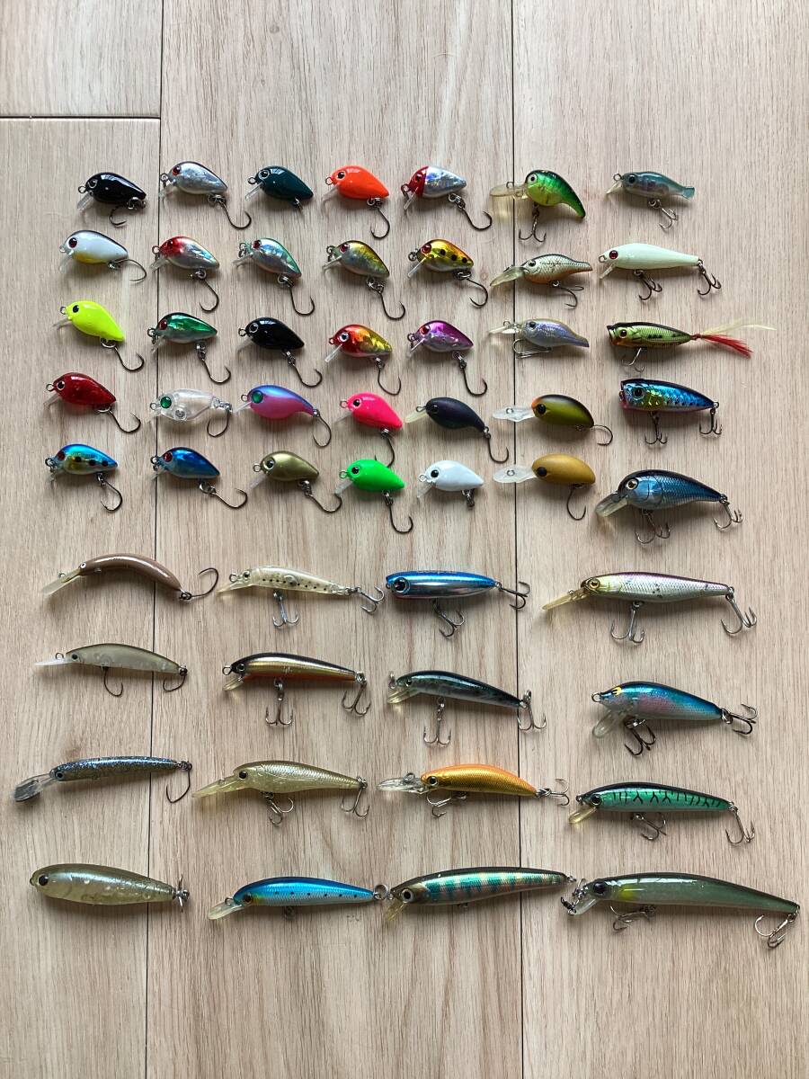 最低送料ゆうパケットミニ180円発送! (ラッキークラフト・ダイワ他) ちび・ミニプラグ 51点セット拍卖