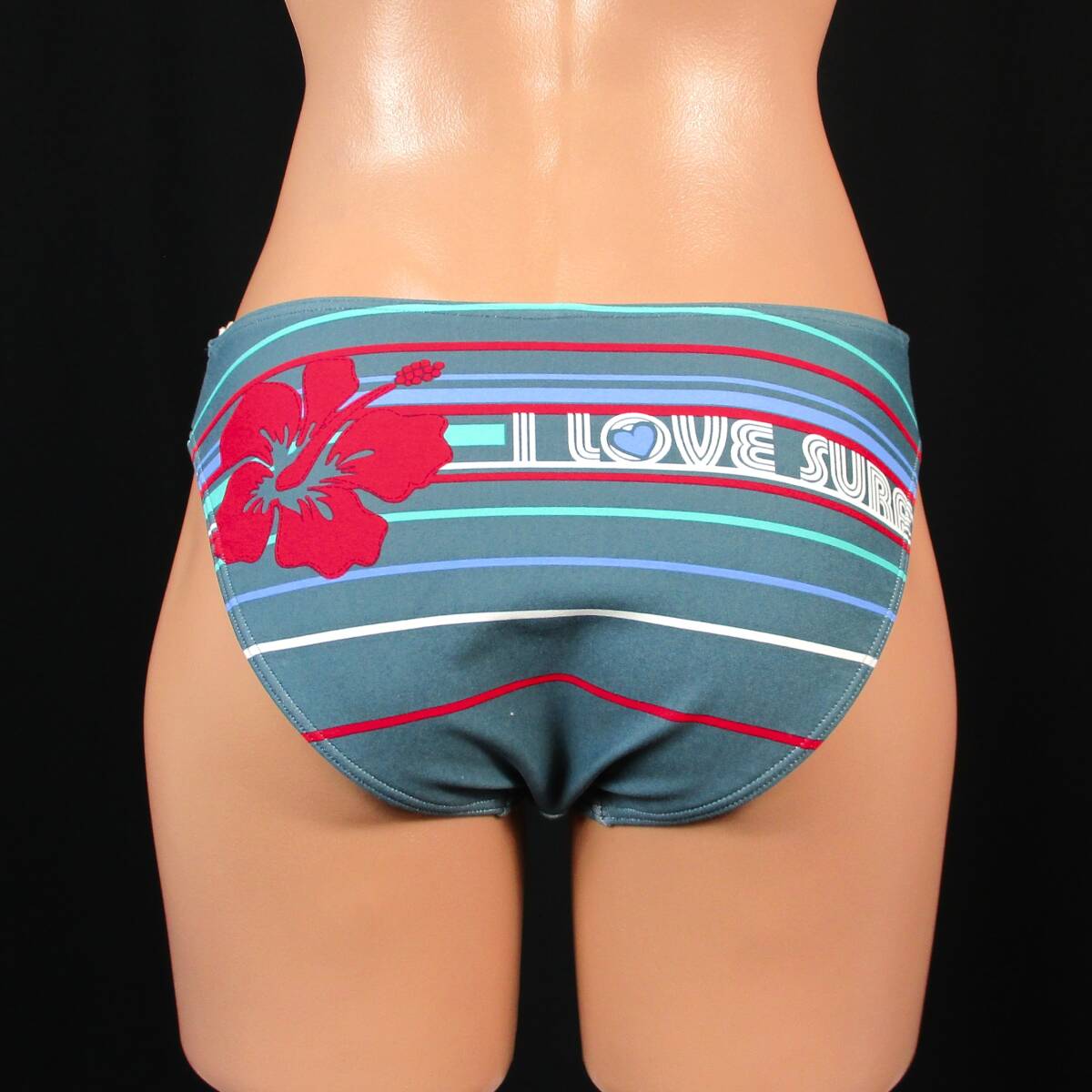 E8770★ボーダー 花柄 おしゃれ 水着 ボトム ビキニ パンツ レディース 9M スイムショーツ カラフル ハイビスカス 水泳 プール ビーチ 海拍卖