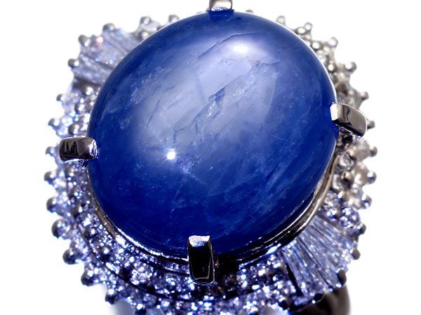 【ジュエリー極】非加熱保証 超希少! 超大粒良質非加熱スターサファイア11.02ct&ダイヤ0.70ct 高級Pt900リング h7756gk【送料無料】拍卖