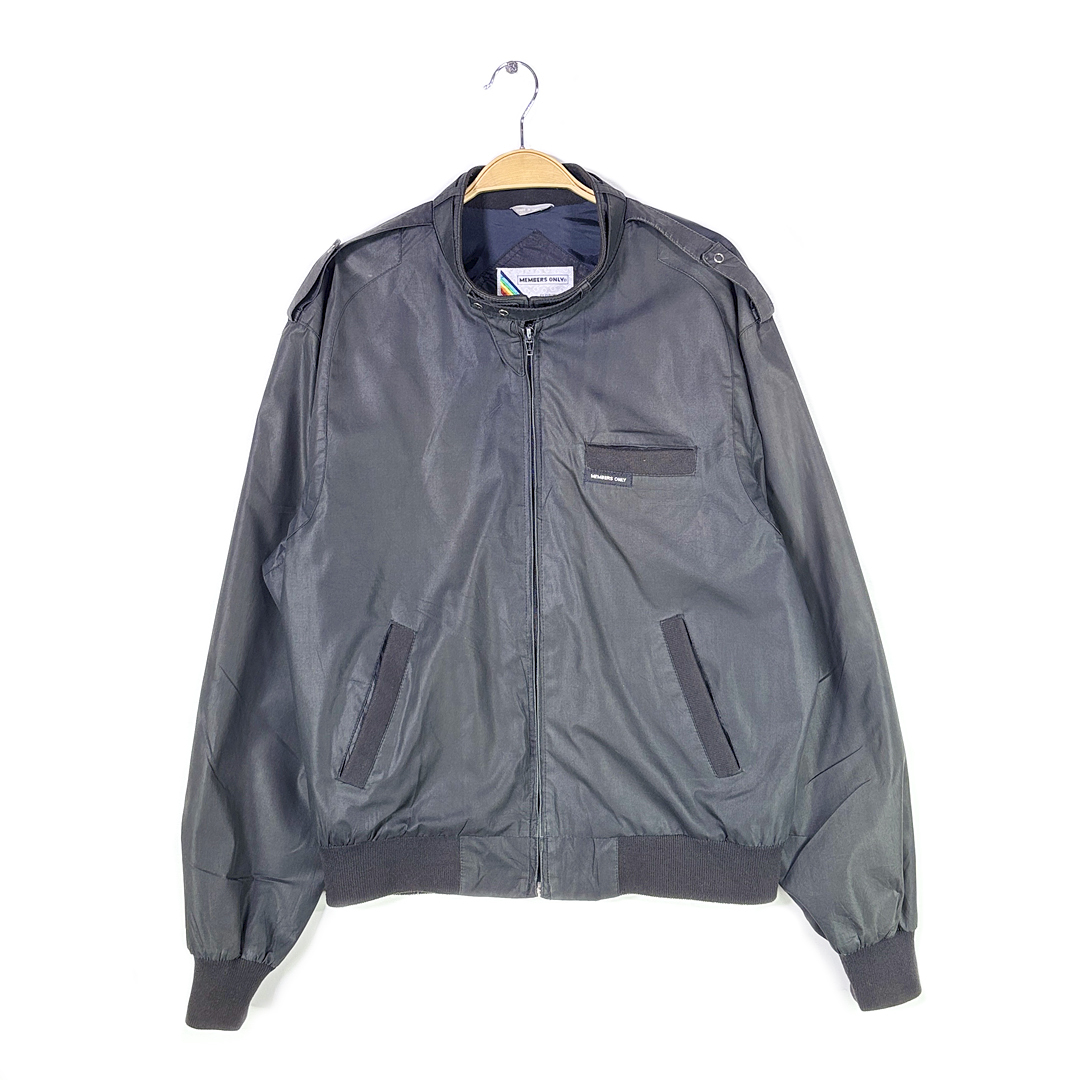 【送料無料】80s メンバーズオンリー シングルライダース型 コットンジャケット ブルゾン 黒 ブラック MEMBERS ONLY メンズL @DZ9033拍卖