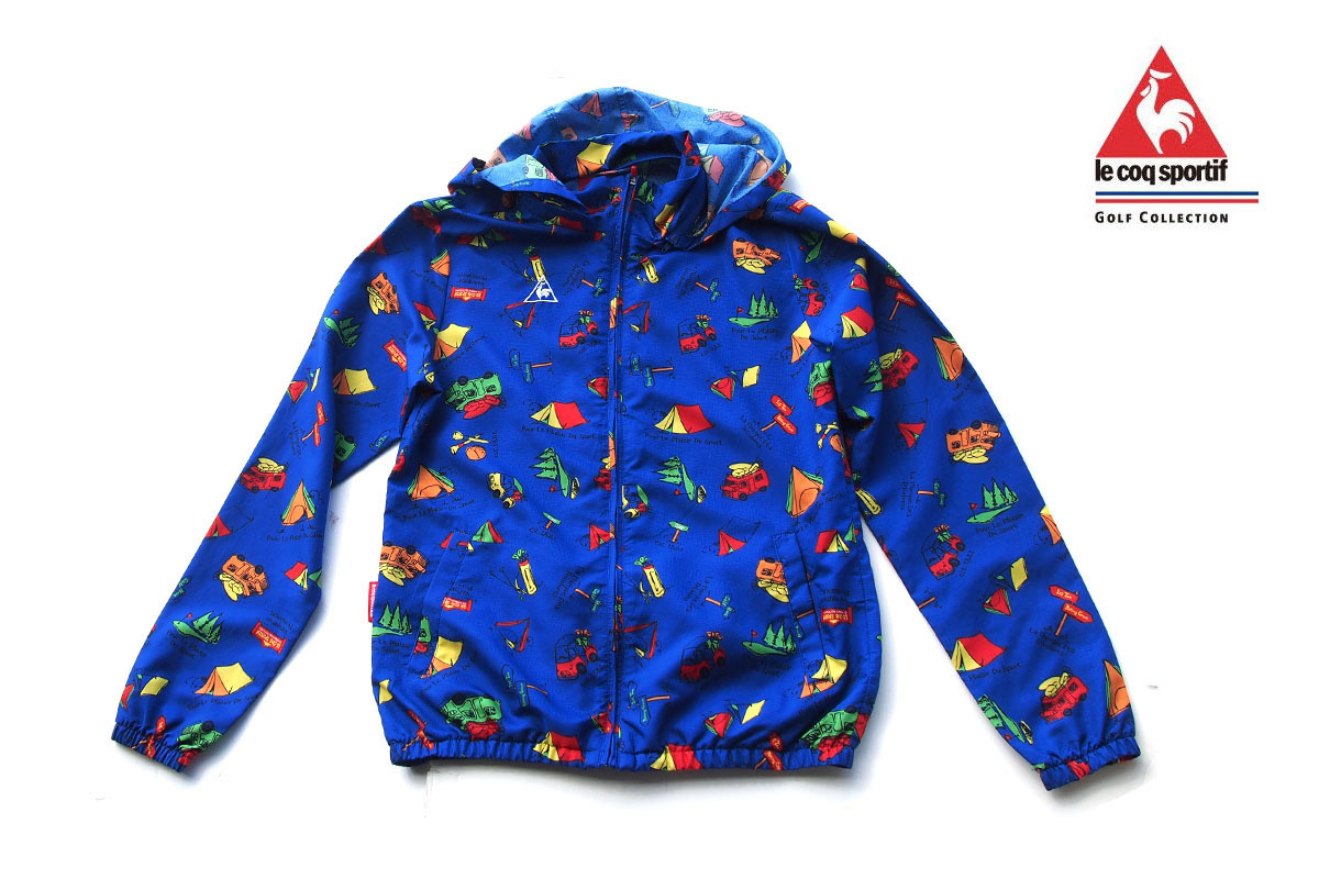 送料無料★【中古】ルコックスポルティフゴルフ|LE COQ SPORTIF GOLF|総柄プリントジップアップパーカー|レディースゴルフウェア|S拍卖