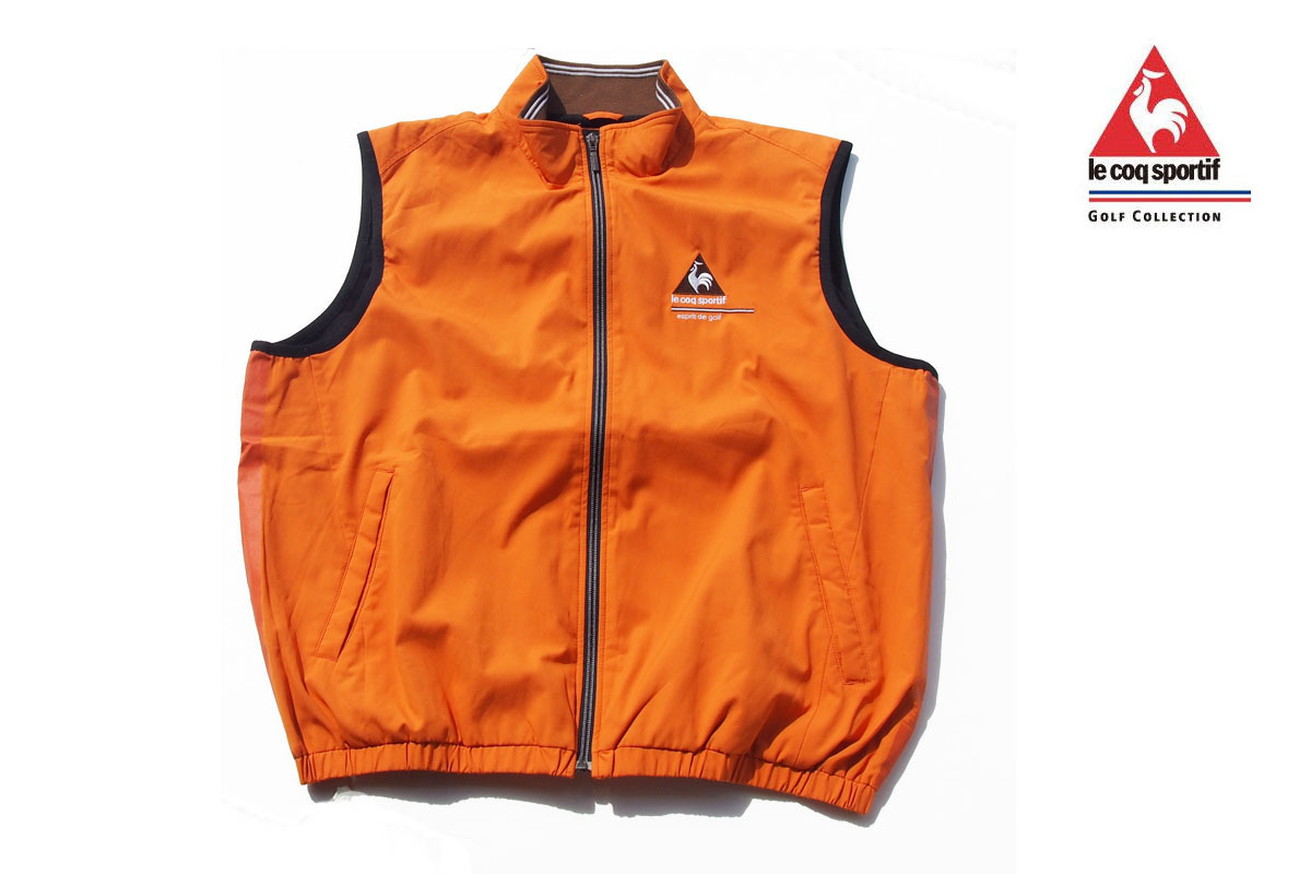 送料無料★【中古】ルコックスポルティフゴルフ|LE COQ SPORTIF GOLF|ジップアップ ウインド ベスト|メンズゴルフウェア|LL拍卖