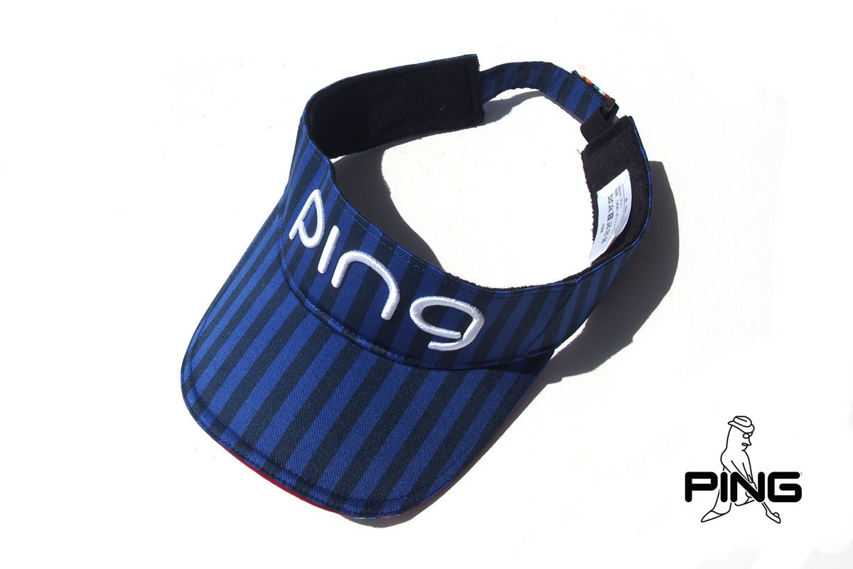 送料無料★【中古】ピン|PING|ストライプ柄サンバイザー|HW-L192|レディースゴルフウェア拍卖
