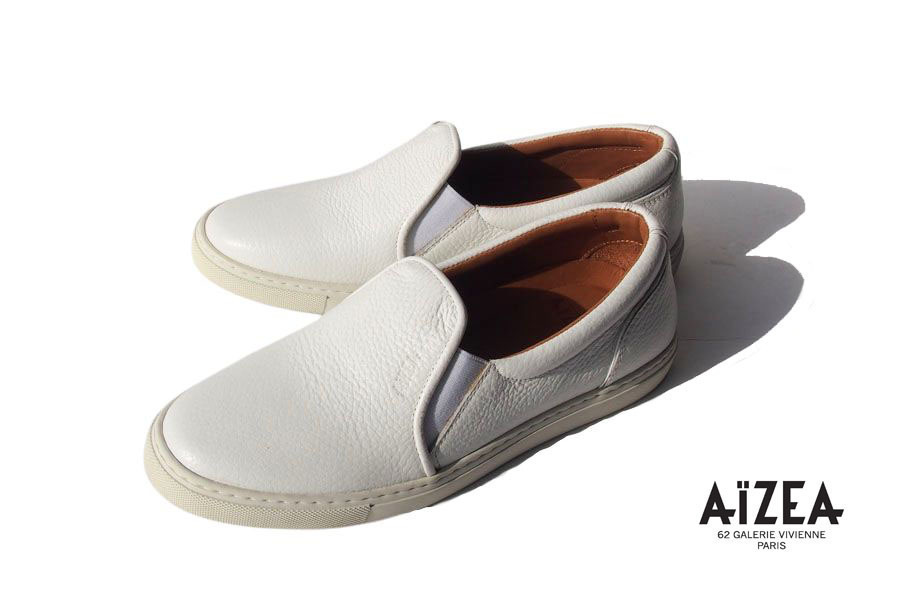 送料無料★【中古】アイセア|AIZEA|トリヨンクレマンスレザースリッポン|レディース|ホワイト|38拍卖