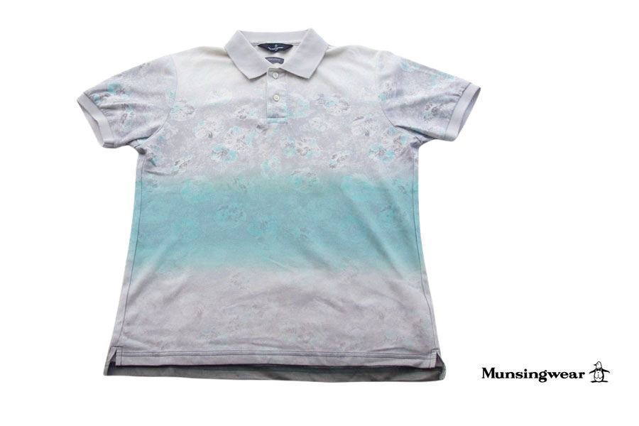 送料無料★【中古】マンシングウェア|Munsingwear|プリント 鹿の子ポロシャツ|メンズゴルフウェア|PRESTIGE|M拍卖