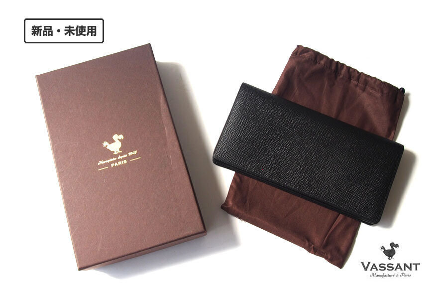 送料無料★新品|未使用|ヴァッサン|VASSANT|グレインレザーロングウォレット|長財布|札入れ|PY10|ブラック拍卖