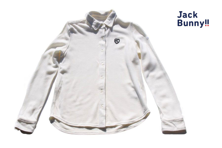送料無料★【中古】ジャックバニー|JACK BUNNY|ボタンダウン長袖鹿の子シャツ|レディースゴルフウェア|1拍卖