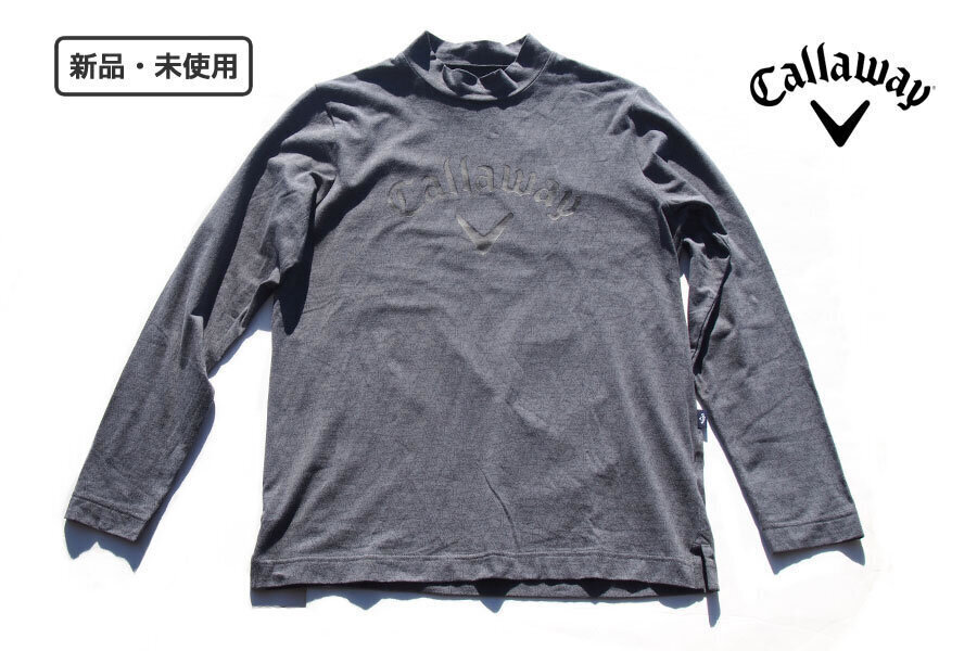 送料無料★新品|未使用|キャロウェイ|Callaway|ロゴプリントストレッチ天竺長袖モックネックシャツ|メンズ|M拍卖