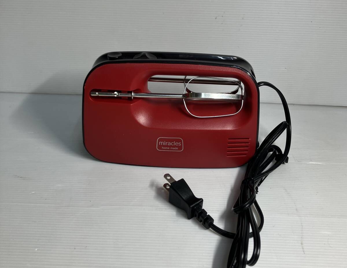 展示未使用品 パール金属 ミラクルスⅡ 電動ハンドミキサー レッド×ブラック  D-6785拍卖