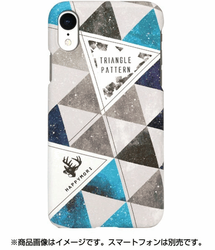 送料無料 新品未開封 Happymori iPhone XR用ハードケース Triangle Pattern Bar ブルー HM14465i61 ワイヤレス充電対応 拍卖