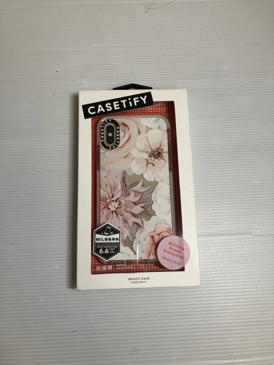 送料無料 新品未開封 CASETIFY iPhone X/XS 背面ケース Impact PRETTY BLUSH Pink Bumper 衝撃MIL規格準拠/花柄/ワイヤレス充電対応拍卖