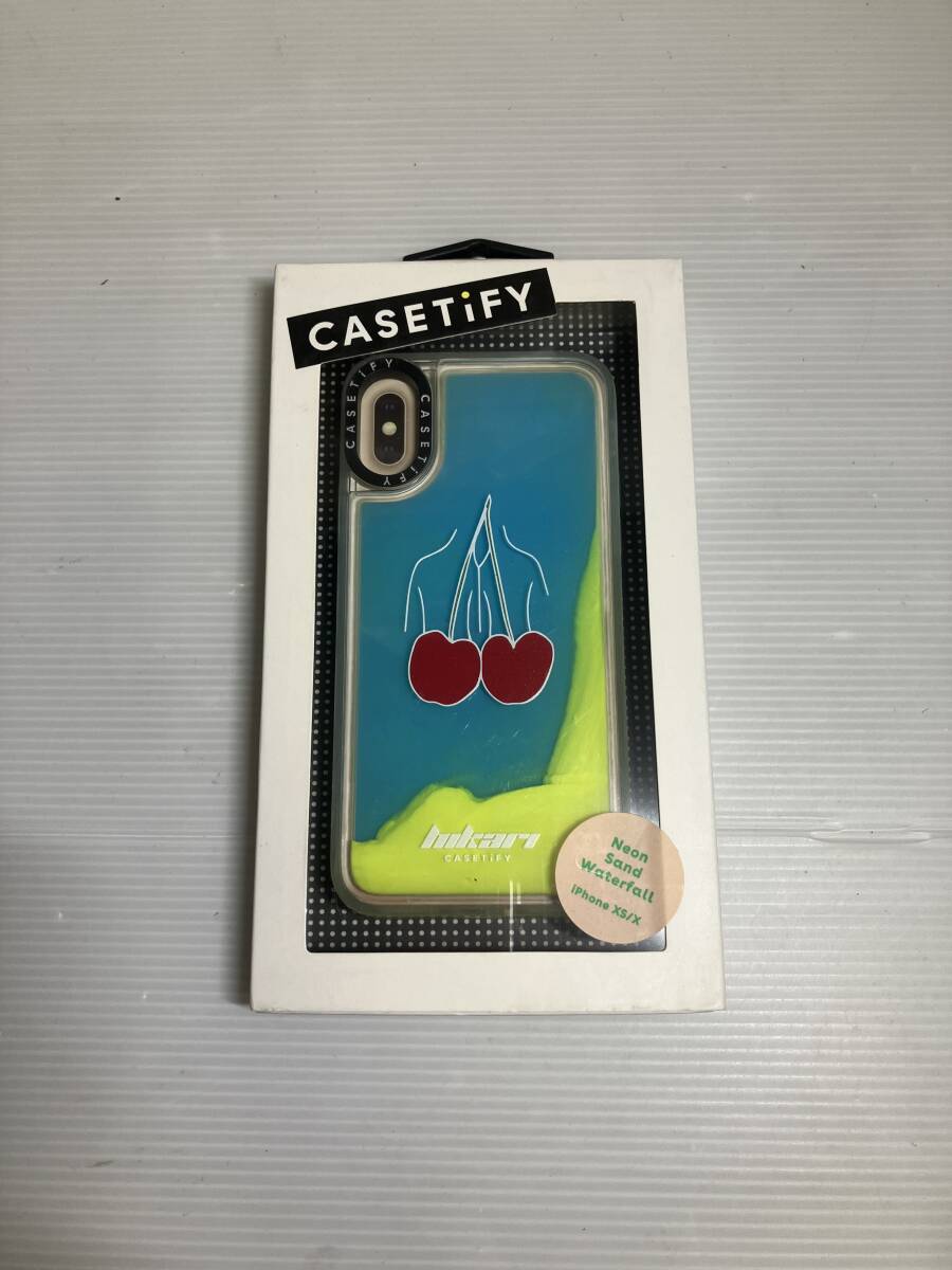 送料無料 未使用未開封 CASETIFY iPhone X/XS ケース 暗闇の中で光るNeon Sand Case 森星×Casetifyのコラボレーションケース(Cheri)拍卖