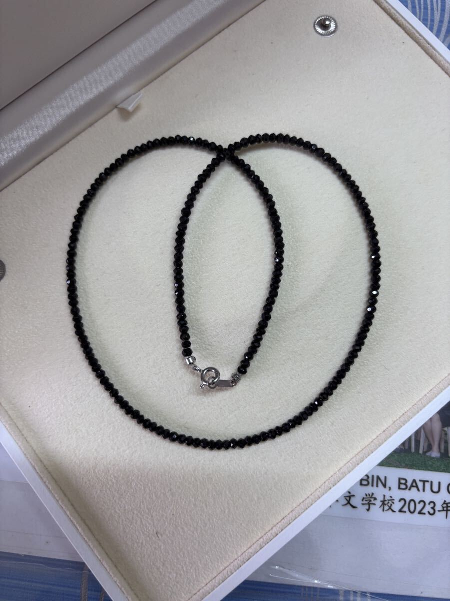 K18 ホワイトゴールド ブラック トルマリン ネックレス拍卖