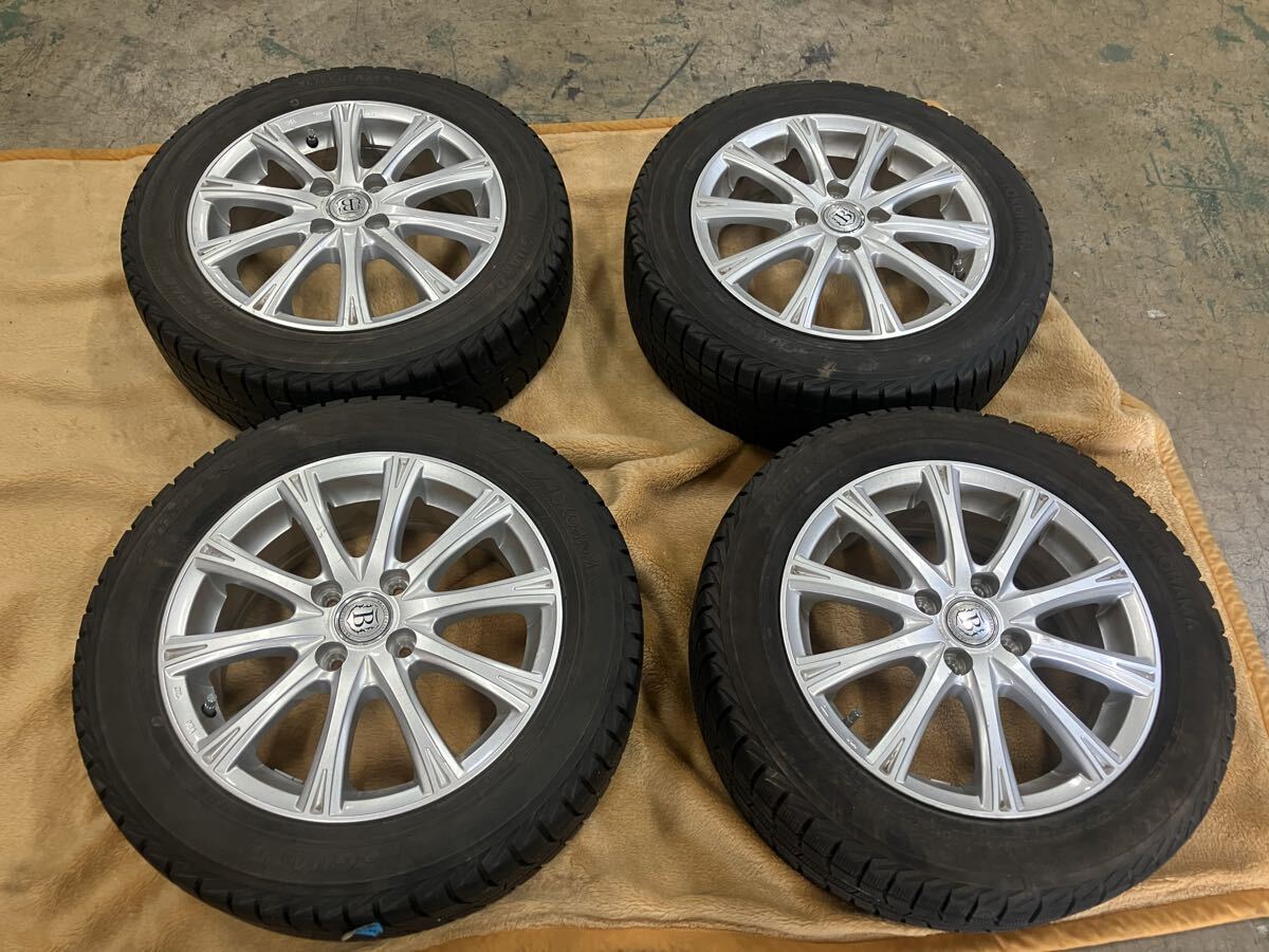 中古 社外アルミ レアマイスター ブライドルライン? 15インチ 4穴 PCD100 185/60/15 アイスガード スタッドレスタイヤ付き拍卖