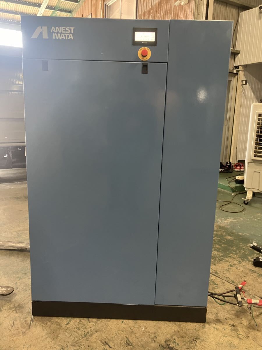 中古 現行モデル エアーコンプレッサー アネスト岩田 SLP-150EGD 60hz オイルフリー スクロール ドライヤー付 20馬力拍卖