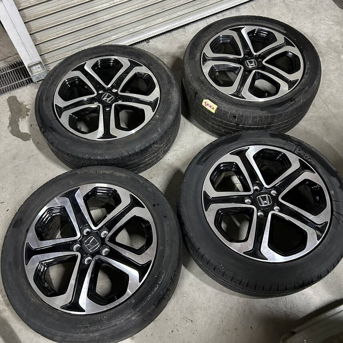 純正 HONDA ホンダ ヴェゼル ホイール 17インチ 7J 4本セット タイヤ ダンロップ 14年製 215/55R17拍卖