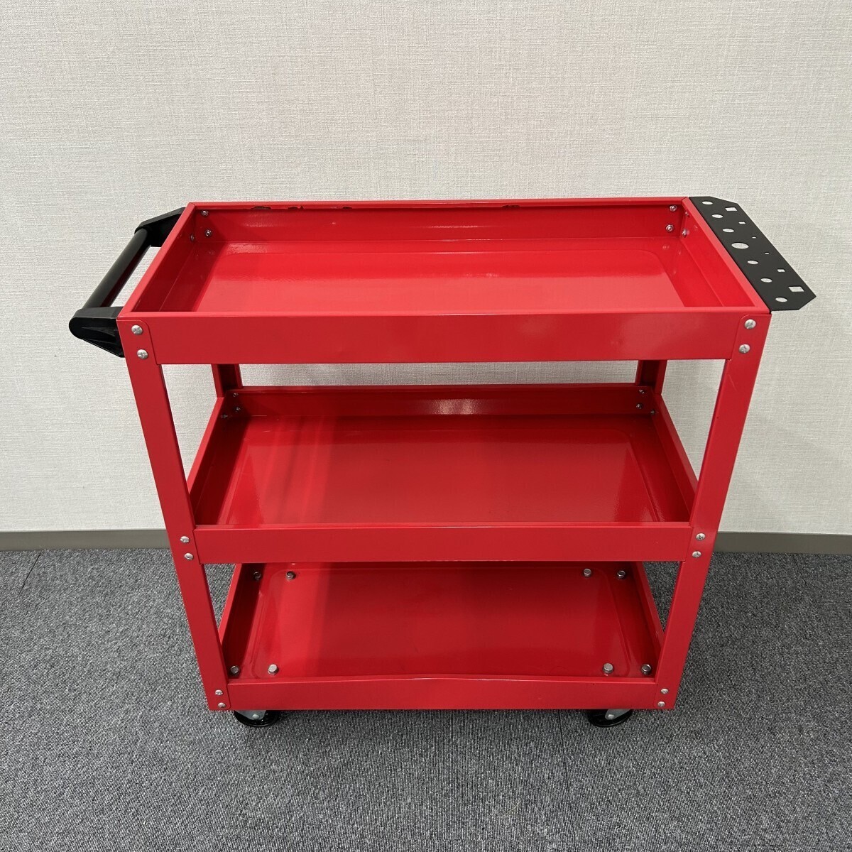 美品! 3段 ツールカートワゴン キャスター付 DIY 工具 赤商品説明1002212拍卖
