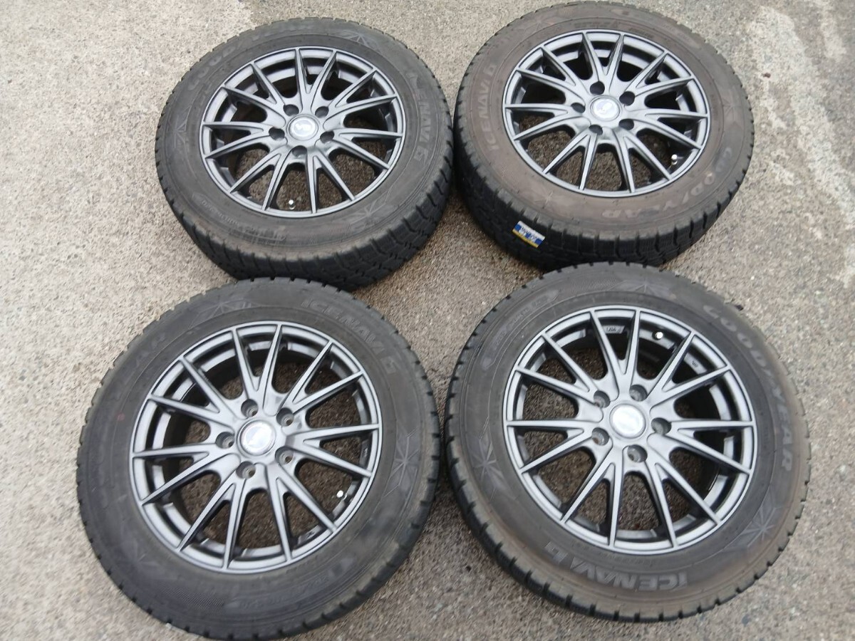 VS ヴェルヴァスポルト ホイール 16×6 1/2J 114.3 約70mm 約47mm GOOD YEAR スタッドレスタイヤ 205/60R16/92Q4本セット パレット発送拍卖