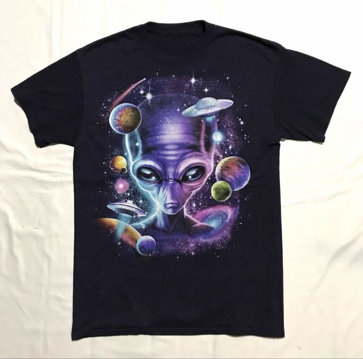 Tシャツ【ビッグプリント/リトルグレイ】サイズM/宇宙人/UFO/惑星拍卖