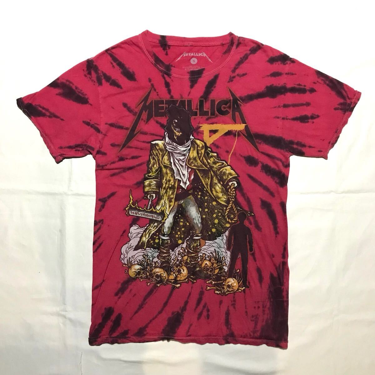 ROCK Tee【METALLICA/PUSHEAD】サイズS/メタリカ/パスヘッド/タイダイ/バックプリント有り拍卖