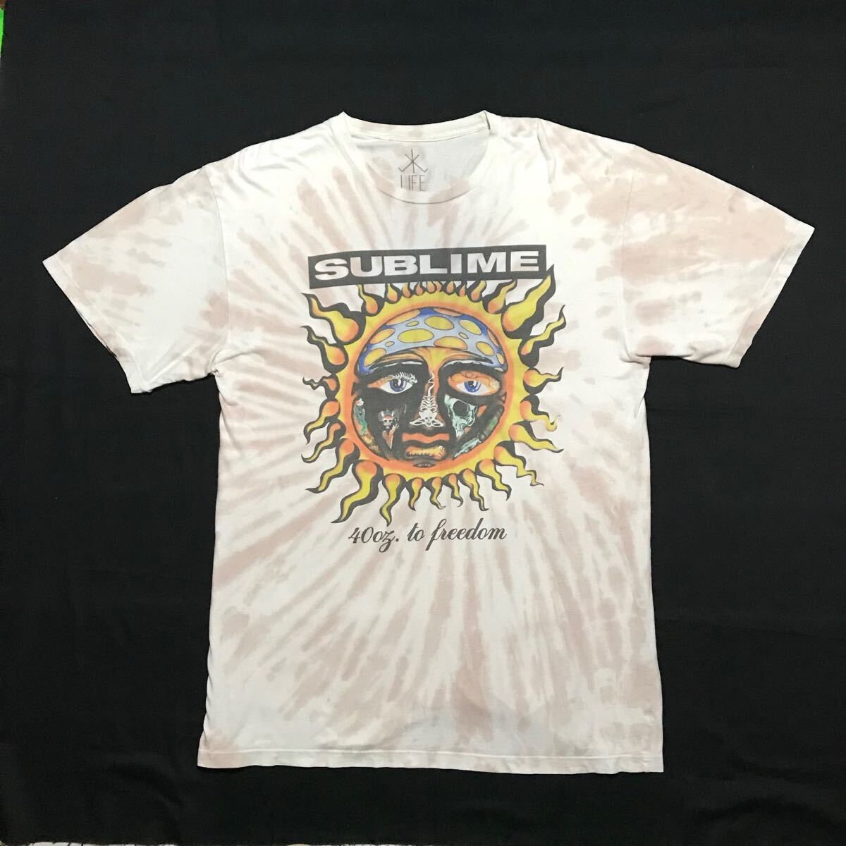 ROCK Tee【SUBLIME】サイズL/サブライム/タイダイ/ホワイト/reggae/punk拍卖
