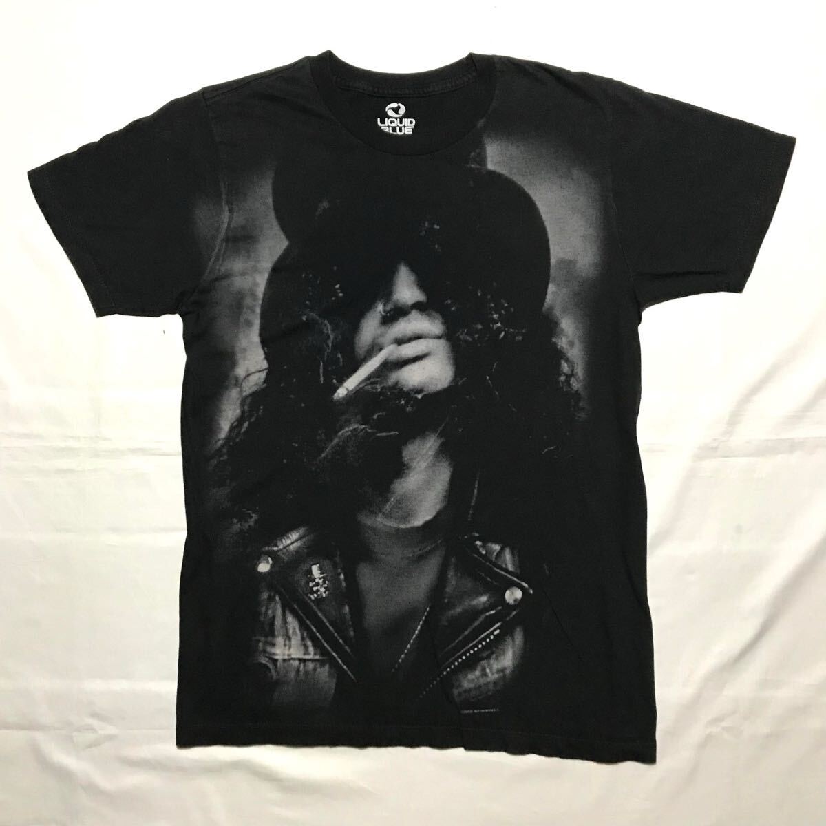 ROCK Tee【SLASH】サイズS/スラッシュ/GUNS N’ ROSES/LIQUID BLUE/ピッグプリント拍卖